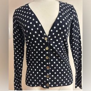 Host Pick* Michael Kors Navy and White Polka Dot Button Up Cardigan size S